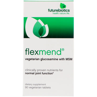 Futurebiotics, flexmend, glucosamina vegetariana com msm, 90 comprimidos vegetarianos