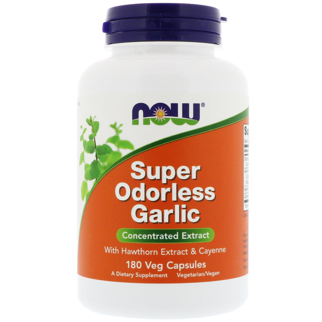 Now Foods, Super Odorless Garlic, 180 Veg Capsules