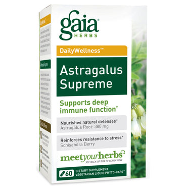 Gaia-örter, dailywellness, astragalus supreme, 60 vegetariska flytande phyto-caps