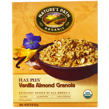 Nature's Path, Flax Plus, céréales granola vanille et amandes, 11,5 oz (325 g)