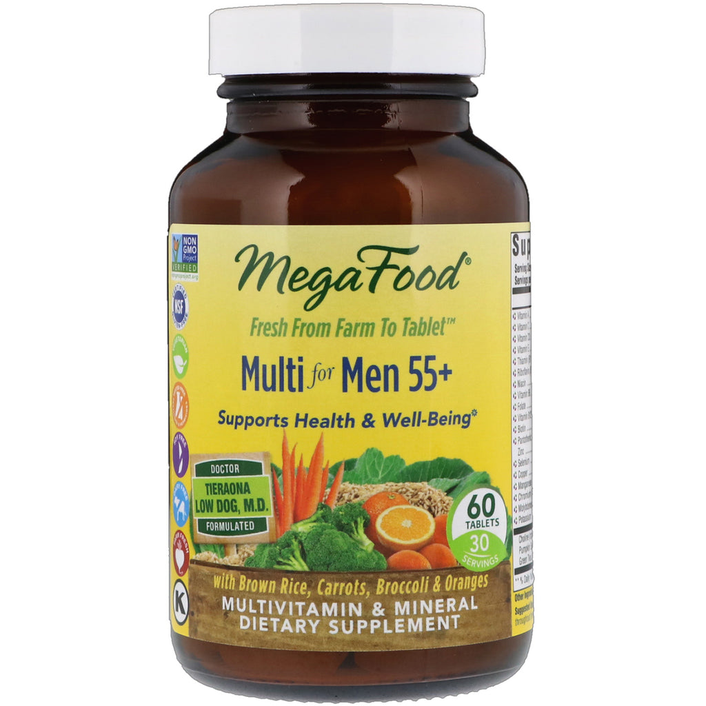 MegaFood, Multi for Men 55+, 60 Tablets