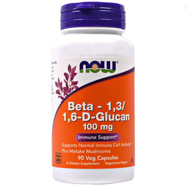 Now Foods, Beta-1,3/1,6-D-Glucan, 100 mg, 90 Veggie-hætter