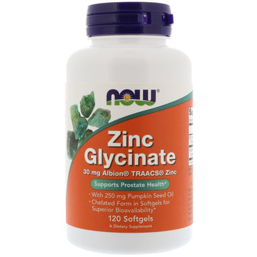 Now foods, glycinate de zinc, 120 gélules