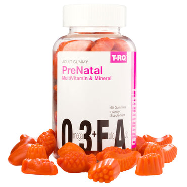 T-rq, prenatal multivitamin og mineral, voksen gummi, kirsebær sitronappelsin, 60 gummier