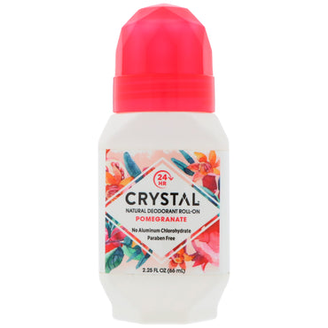 Crystal Body Deodorant, Natural Deodorant Roll-On, Granatæble, 2,25 fl oz (66 ml)