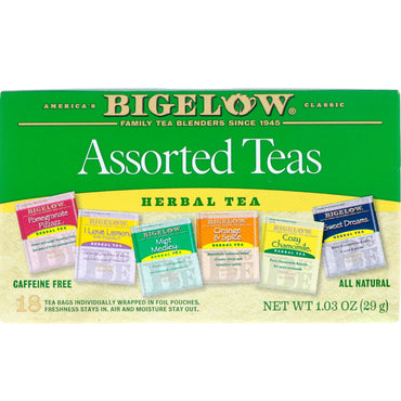 Bigelow, diverse soorten thee, 18 theezakjes, 1,03 oz (29 g)