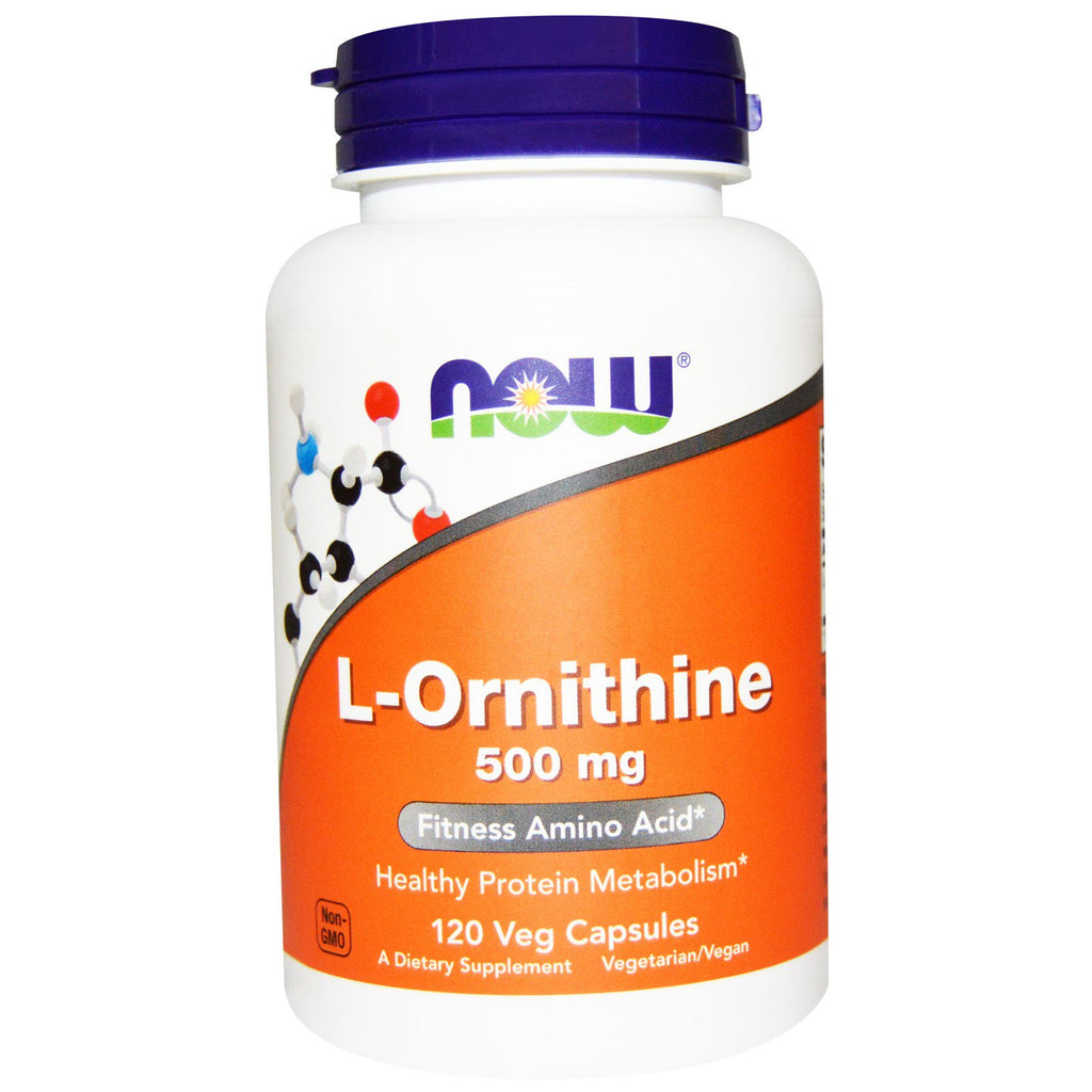 Now Foods, L-Ornithine, 500 mg, 120 vegetabilske kapsler
