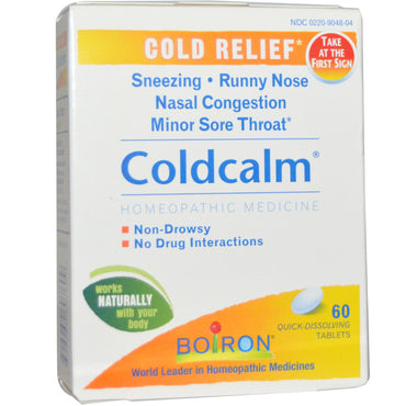 Boiron, coldcalm, 60 comprimidos de dissolução rápida