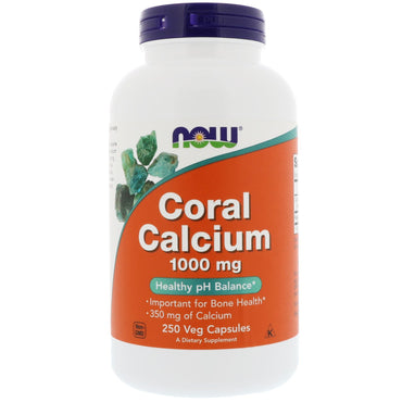 Now Foods, Cálcio Coral, 1.000 mg, 250 Cápsulas Vegetais