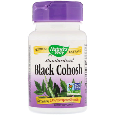 Nature's Way, Black Cohosh, Padronizado, 60 Comprimidos