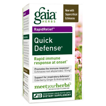 Gaia-urter, raskt forsvar, 40 vegetariske flytende phyto-caps