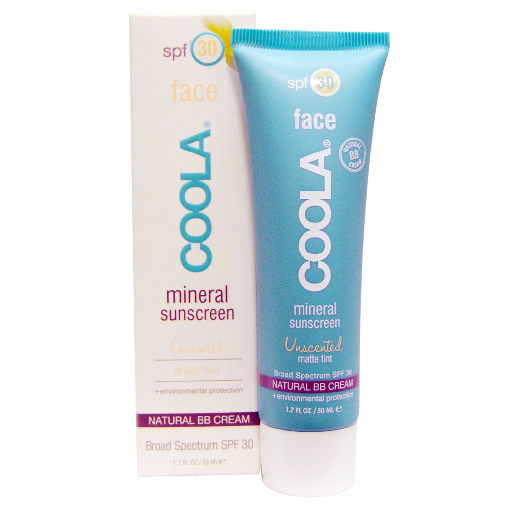 COOLA Suncare Collection, Mineral Face, Mineral Sunscreen, SPF 30, Matte Tint, Oparfymerat, 1,7 fl oz (50 ml)