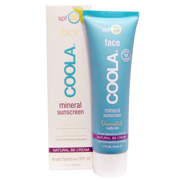 COOLA  Suncare Collection, Mineral Face, Mineral Sunscreen, SPF 30, Matte Tint, Unscented, 1.7 fl oz (50 ml)
