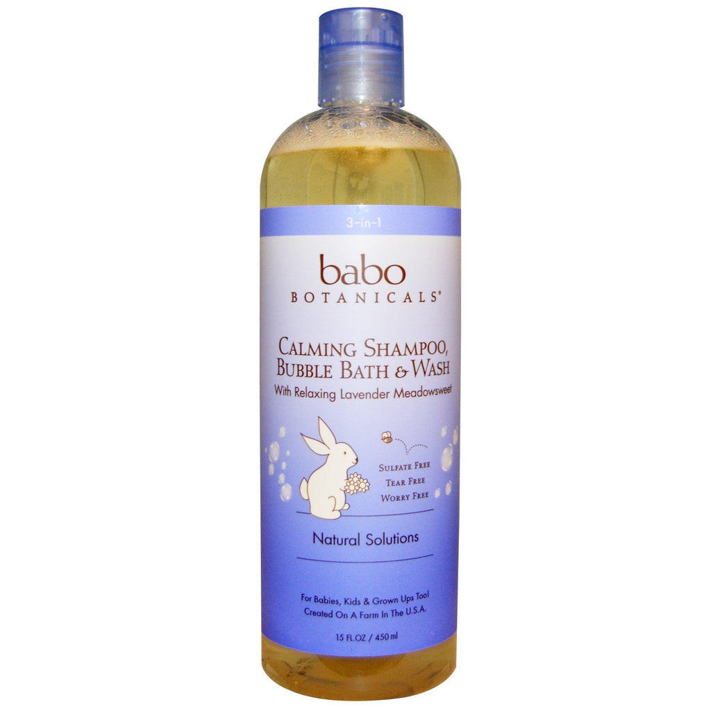 Babo Botanicals 3 in 1: Shampoo Bubbelbad & Was Lavendel Moerasspirea 15 fl oz (450 ml)