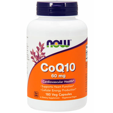 Now Foods, CoQ10, 60 mg, 180 Cápsulas Vegetais
