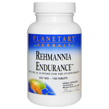 Planetariske urter, Rehmannia Endurance, 637 mg, 150 tabletter