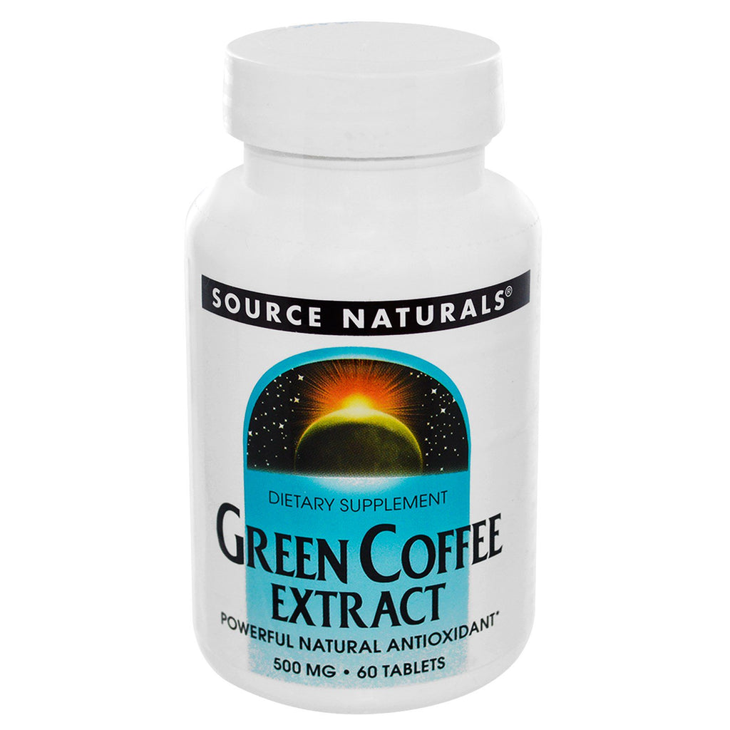 Source Naturals, ekstrakt z zielonej kawy, 500 mg, 60 tabletek