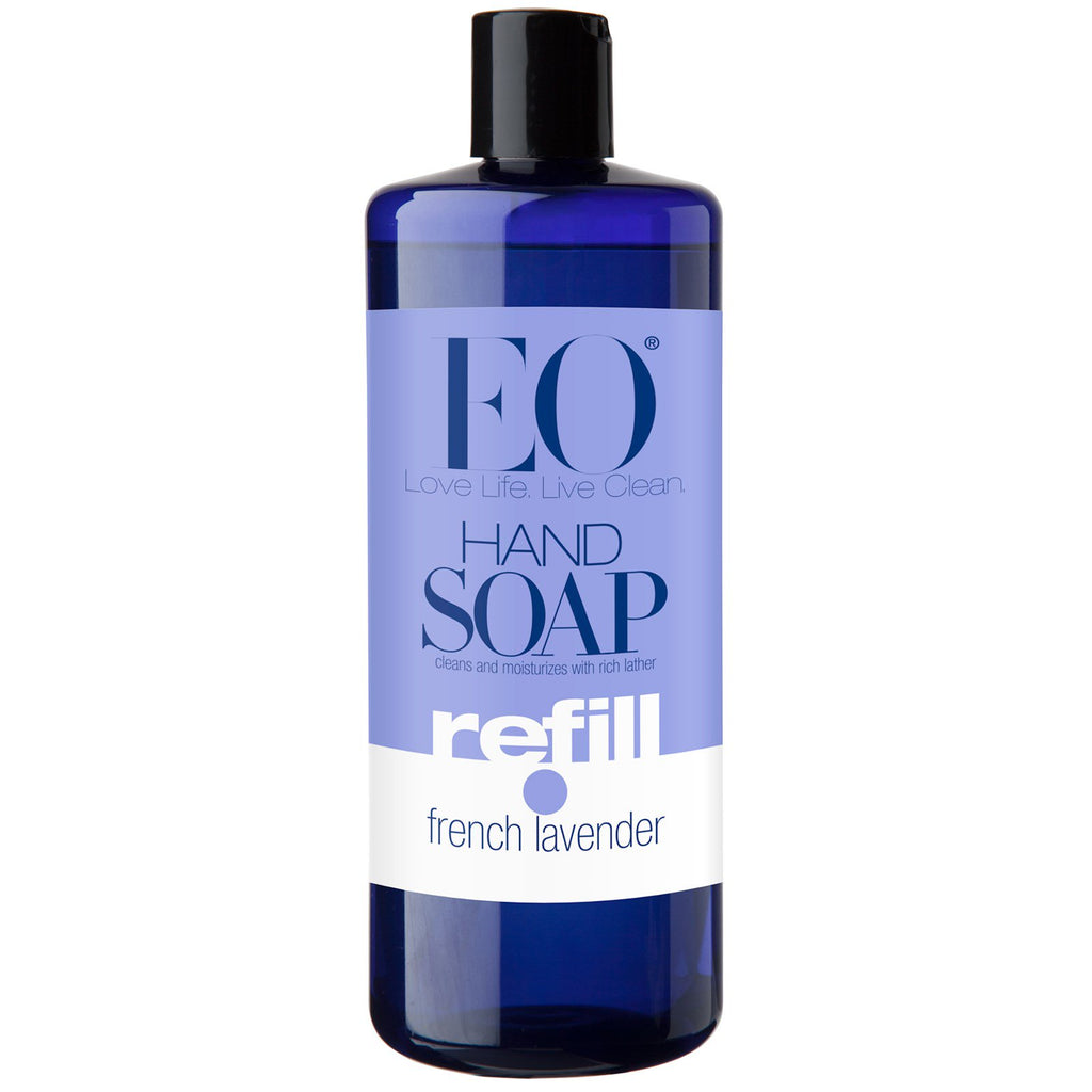 EO Products, صابون لليدين، يمكن إعادة تعبئته، باللافندر الفرنسي، 32 أونصة سائلة (946 مل)