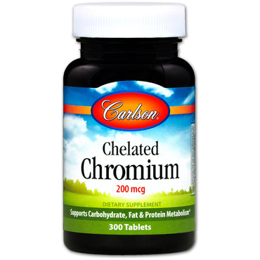 Carlson Labs, Chelated Chromium, 200 mcg, 300 Tablets