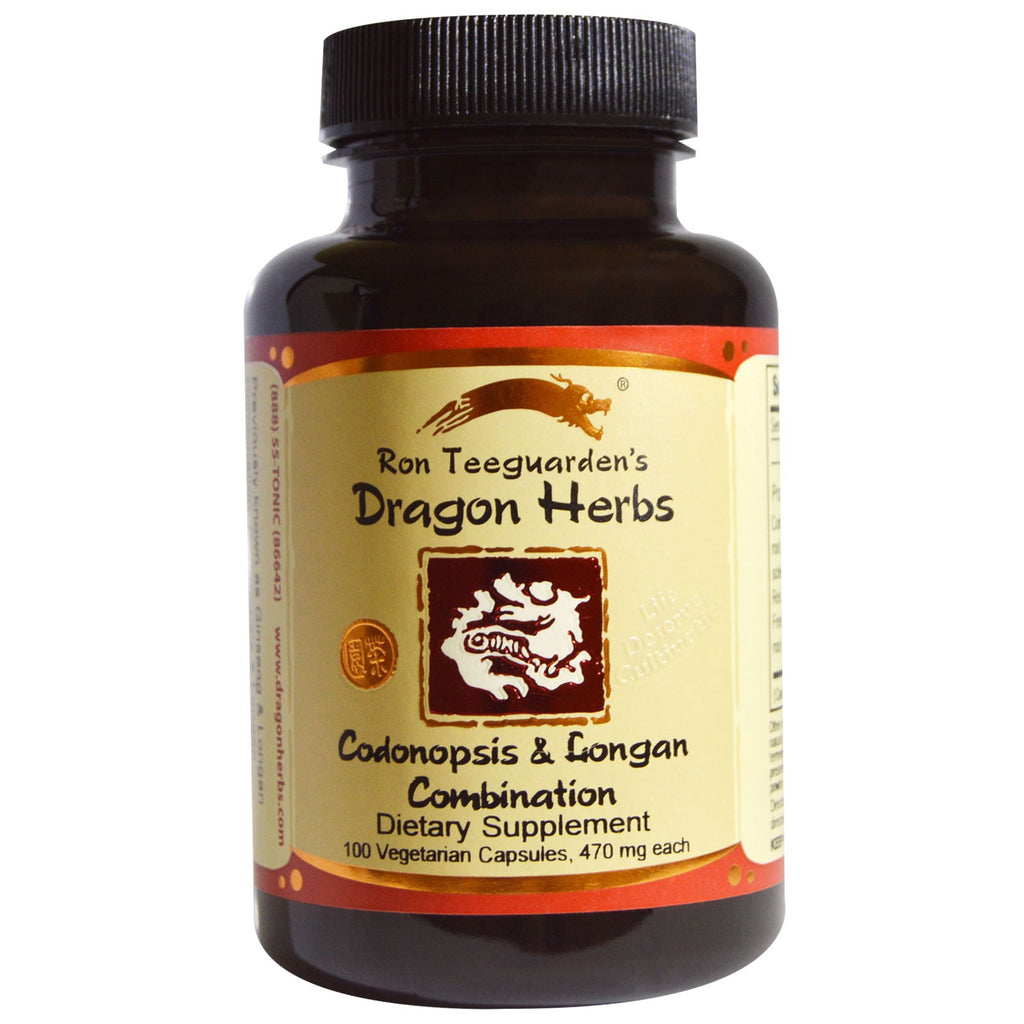 Dragon Herbs, combinación de codonopsis y longan, 470 mg, 100 cápsulas vegetales
