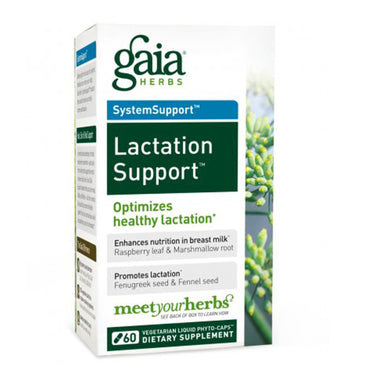 Gaia Herbs, دعم النظام، دعم الرضاعة، 60 كبسولة نباتية سائلة