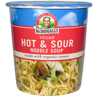 Dr. McDougall's, Supă de tăiței fierbinți și acrișori, 1,9 oz (53 g)