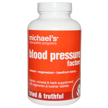 Michael's Naturopathic, Factores de presión arterial, 180 comprimidos vegetales