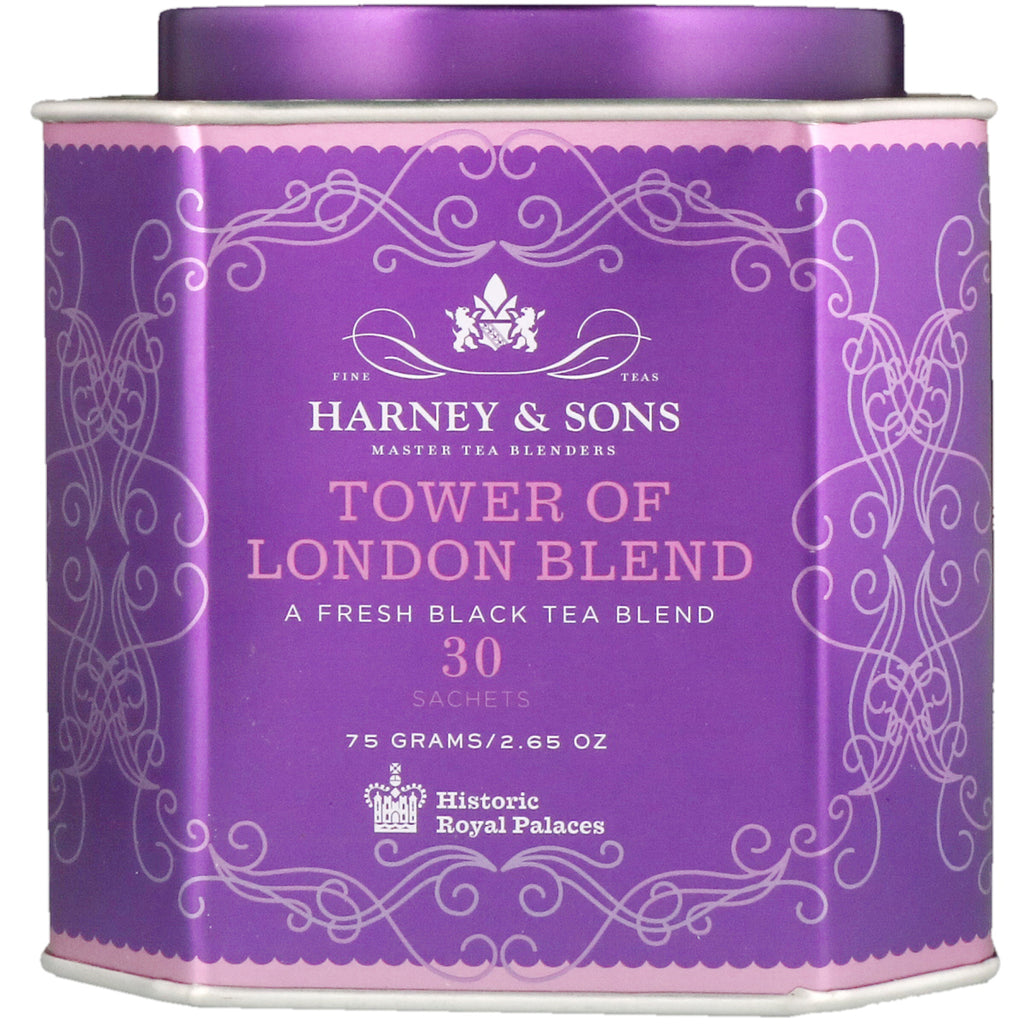 Harney & Sons, Tower of London Blend, A Fresh Black Tea Blend, 30 poser, 2,67 oz (75 g)