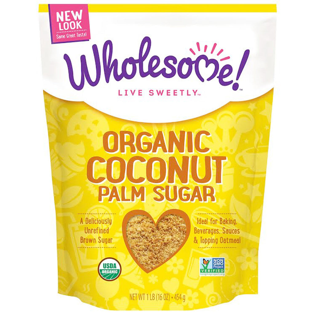 Wholesome Sweeteners, Inc., 코코넛 야자 설탕, 1파운드(16온스) - 454g