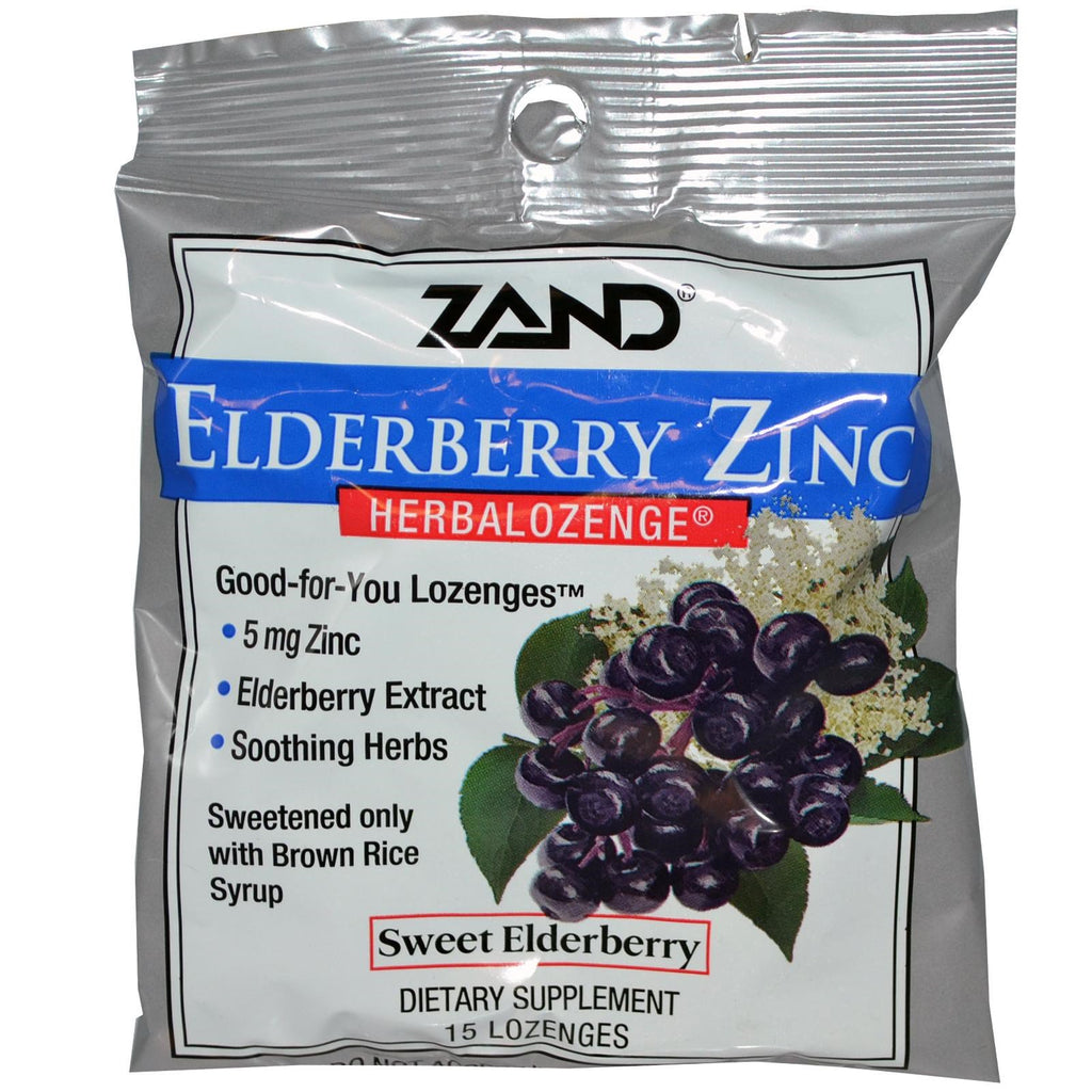 Zand, zinco de sabugueiro, herbalozenge, sabugueiro doce, 15 pastilhas