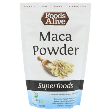 Levende fødevarer, Superfoods, Maca-pulver, 8 oz (227 g)
