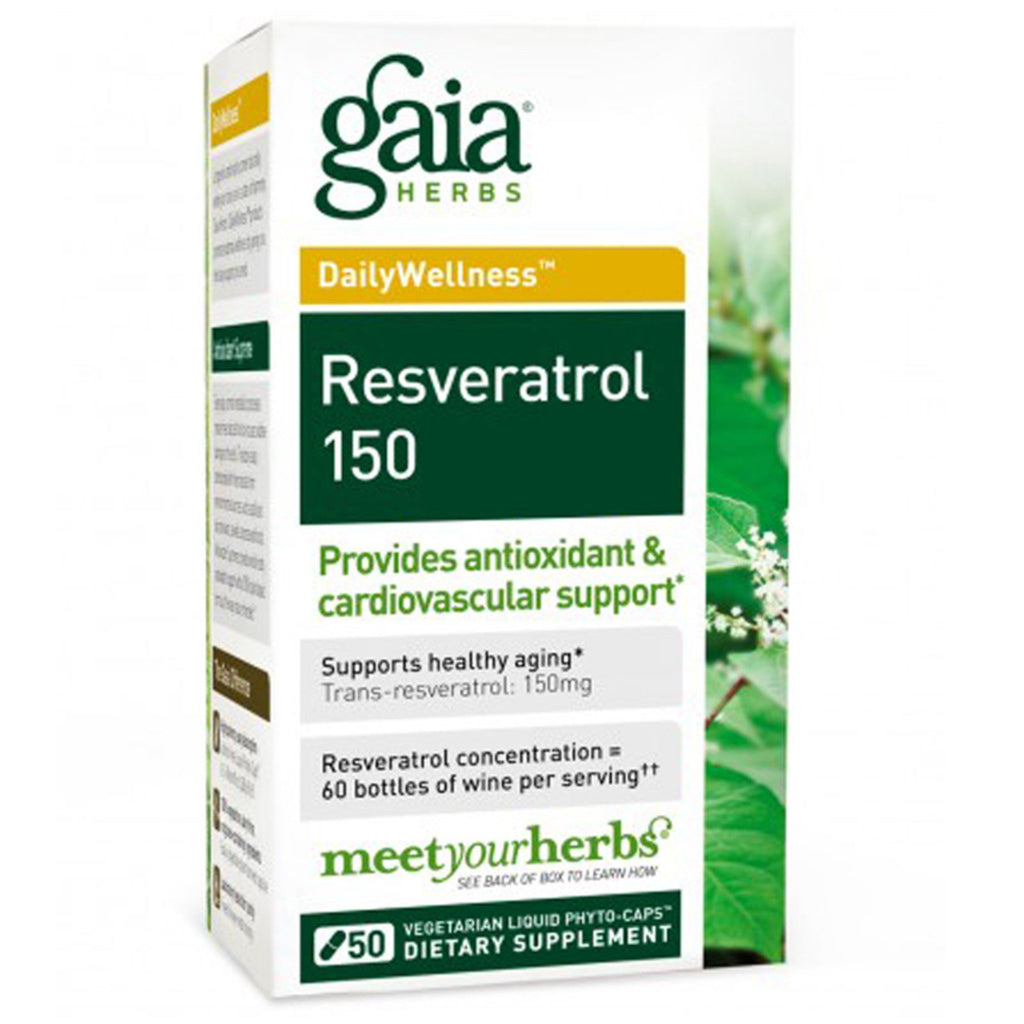 Herbes Gaia, resvératrol 150, 50 phyto-caps liquides végétariens