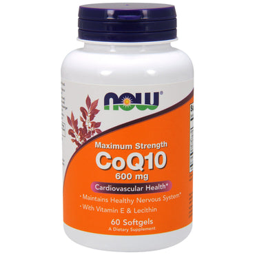 Now Foods, CoQ10, 600 mg, 60 kapsułek żelowych