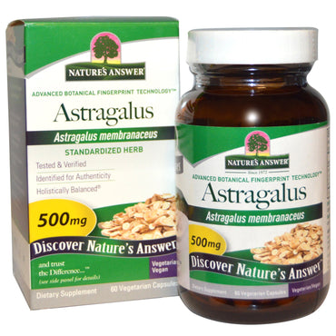 Nature's Answer, Astrágalo, 500 mg, 60 cápsulas vegetarianas