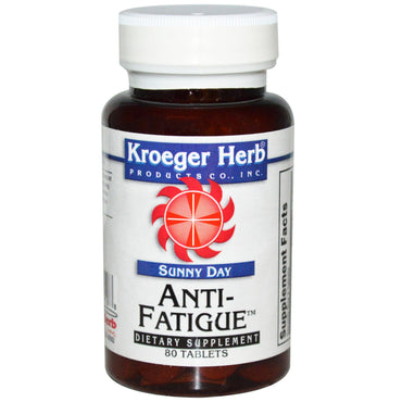 Kroeger Herb Co, Sunny Day, antifatiga, 80 tabletas