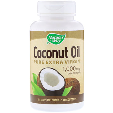 Nature's Way, huile de noix de coco, pure extra vierge, 1 000 mg, 120 gélules