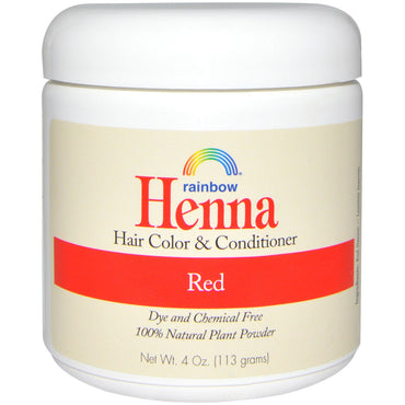 रेनबो रिसर्च, मेंहदी, बालों का रंग और कंडीशनर, लाल, 4 आउंस (113 ग्राम)