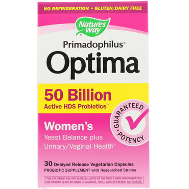 Nature's Way, Primadophilus Optima, Femme, 30 capsules végétariennes à libération retardée