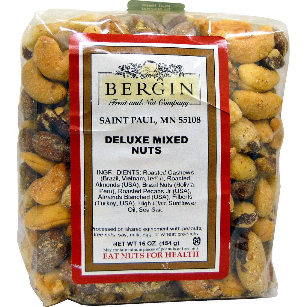 Bergin Fruit and Nut Company, Deluxe blandade nötter, 16 oz (454 g)