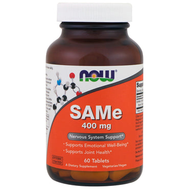 Now Foods, SAMe, 400 mg, 60 tabletas