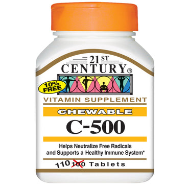 21st Century, Chewable C-500, 110 Tablets