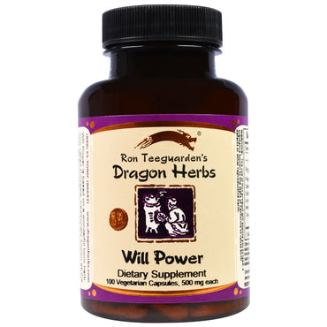 Dragon Herbs, Will Power, 500 มก., 100 แคปผัก