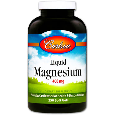 Carlson Labs, Magnésium liquide, 400 mg, 250 gels mous