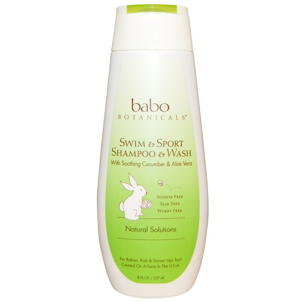 Babo Botanicals, Swim & Sport Shampoo & Wash, Gurken-Aloe Vera, 8 fl oz (237 ml)