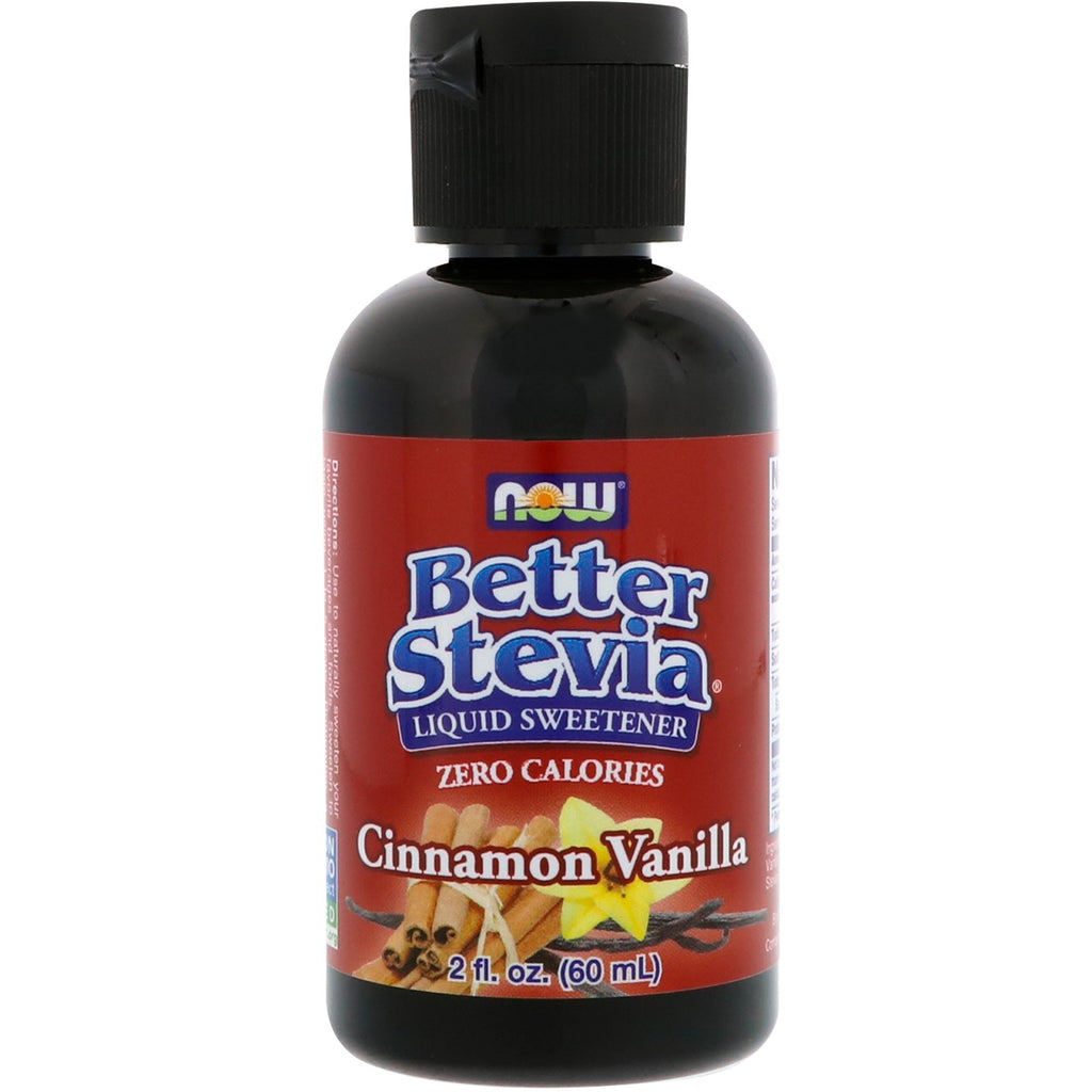 Now Foods, Better Stevia, flytende søtningsmiddel, kanelvanilje, 2 fl oz (60 ml)