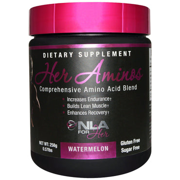 NLA for Her, Her Aminos, Comprehensive Amino Acid Blend, Watermelon, 0.57 lbs (258 g)