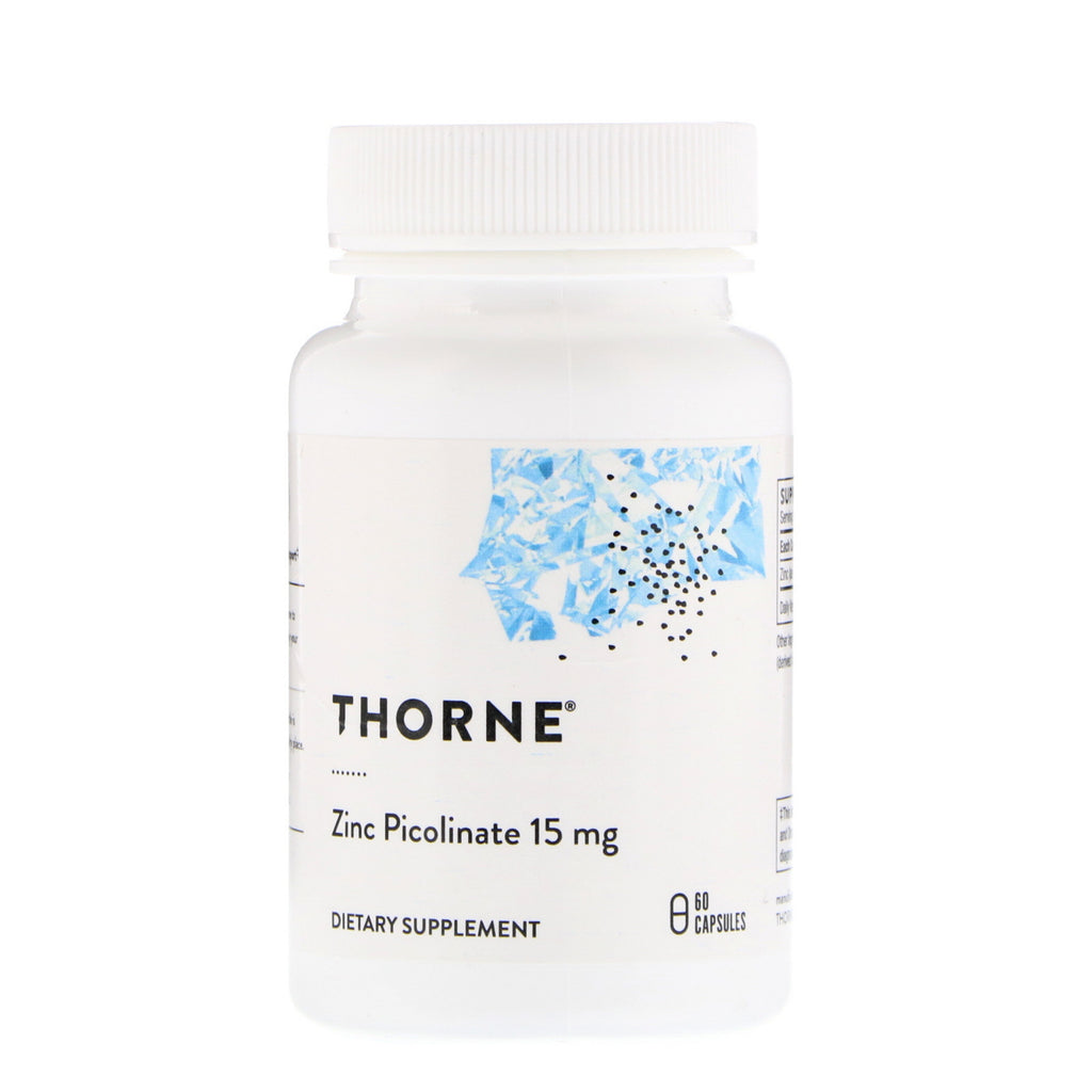 Thorne Research, Picolinato de zinc, 15 mg, 60 cápsulas