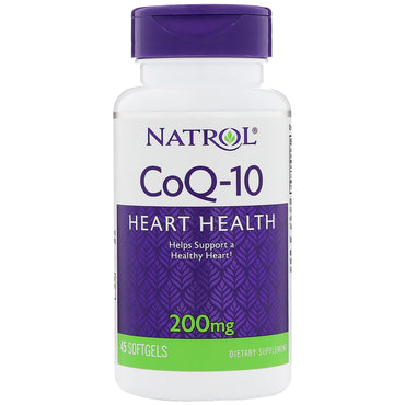 Natrol, Co-Q10, 200 mg, 45 cápsulas blandas