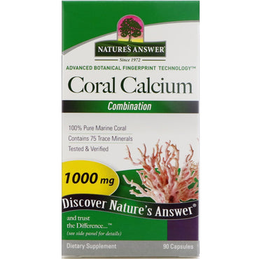 Nature's Answer, Calcio de coral, combinación, 1000 mg, 90 cápsulas