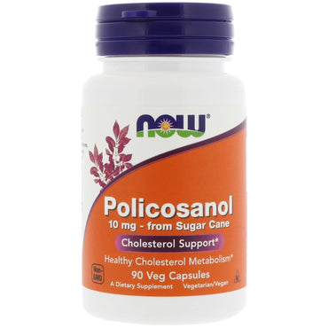Now Foods, Policosanol, 10 mg, 90 cápsulas vegetales